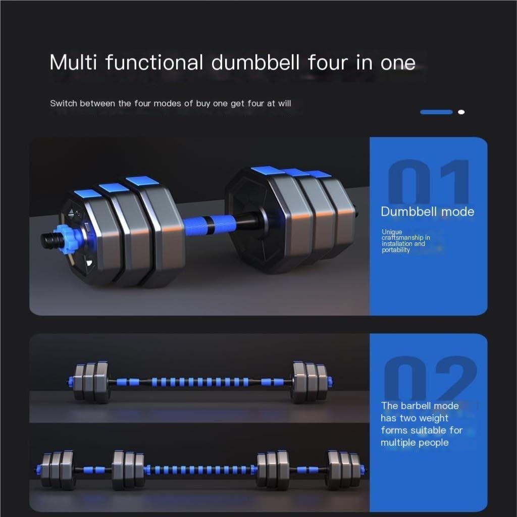 Adjustable Dumbbell Set with Barbell & Kettlebell Options for Fitness Training