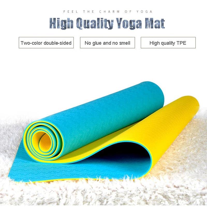 TPE Anti-Slip Yoga Mat for Home Gym, Pilates & Fitness Training