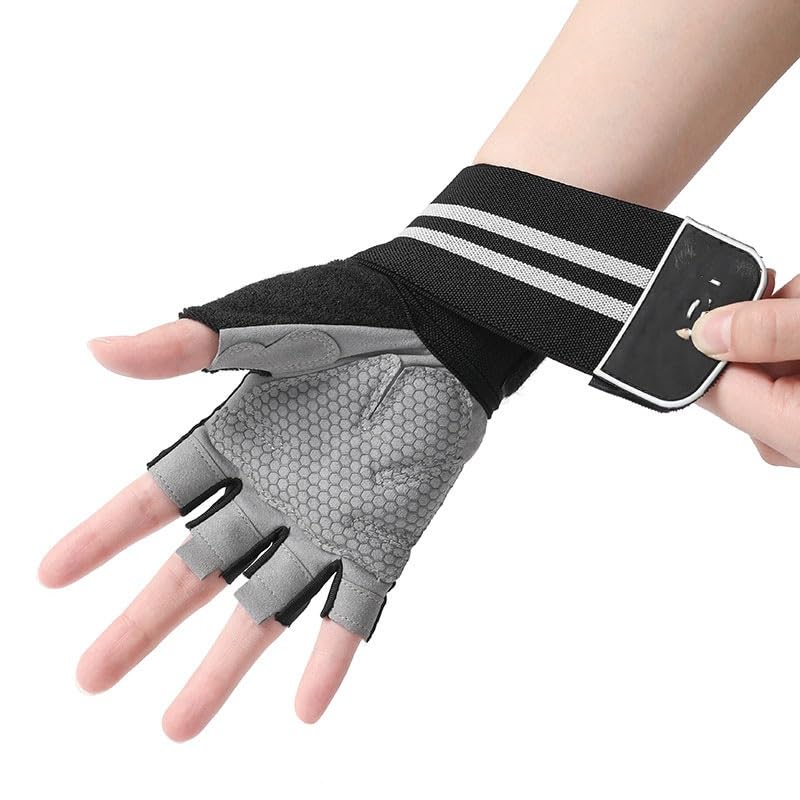 Non-Slip Breathable Fitness Gloves with Wrist Support for Weight Training