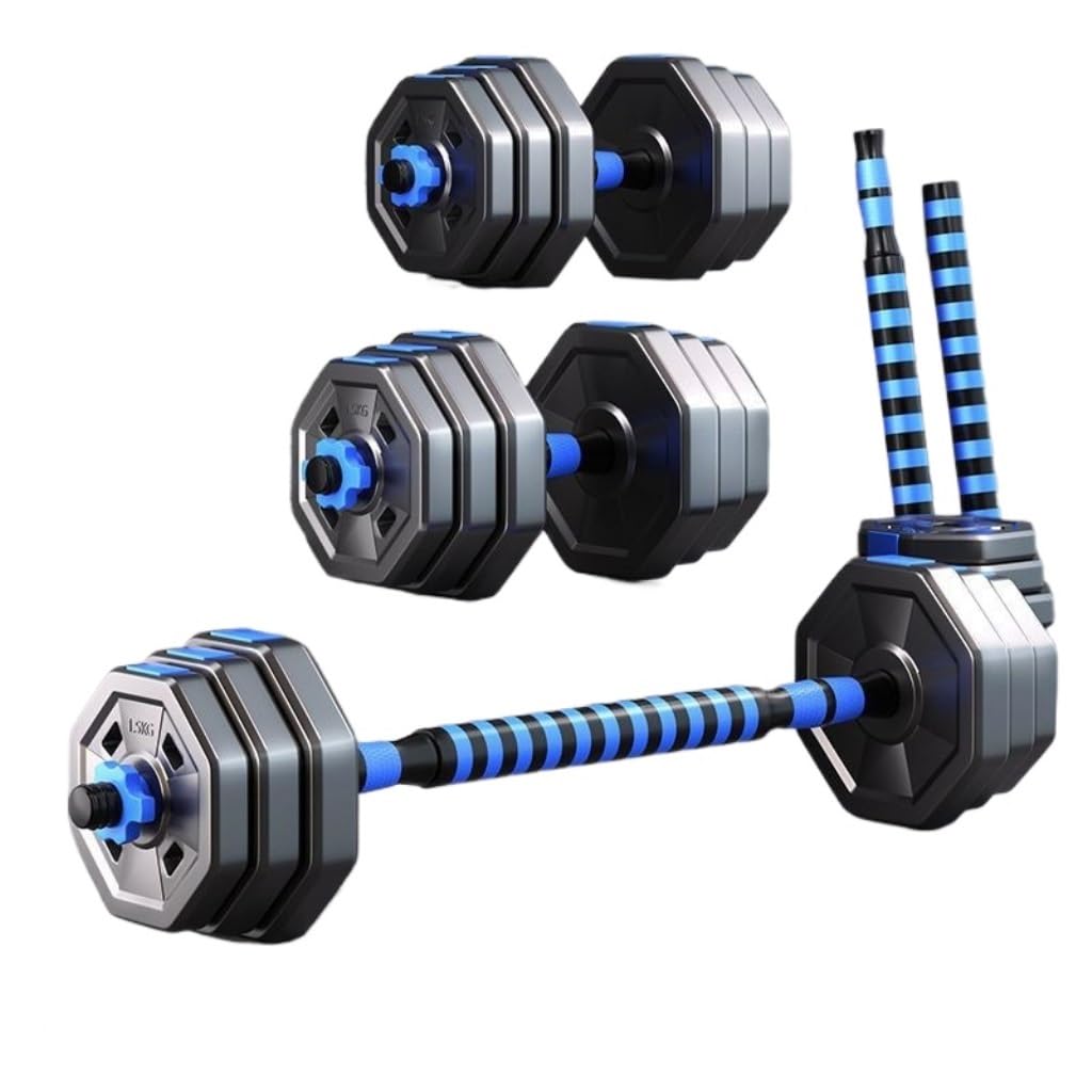 Adjustable Dumbbell Set with Barbell & Kettlebell Options for Fitness Training