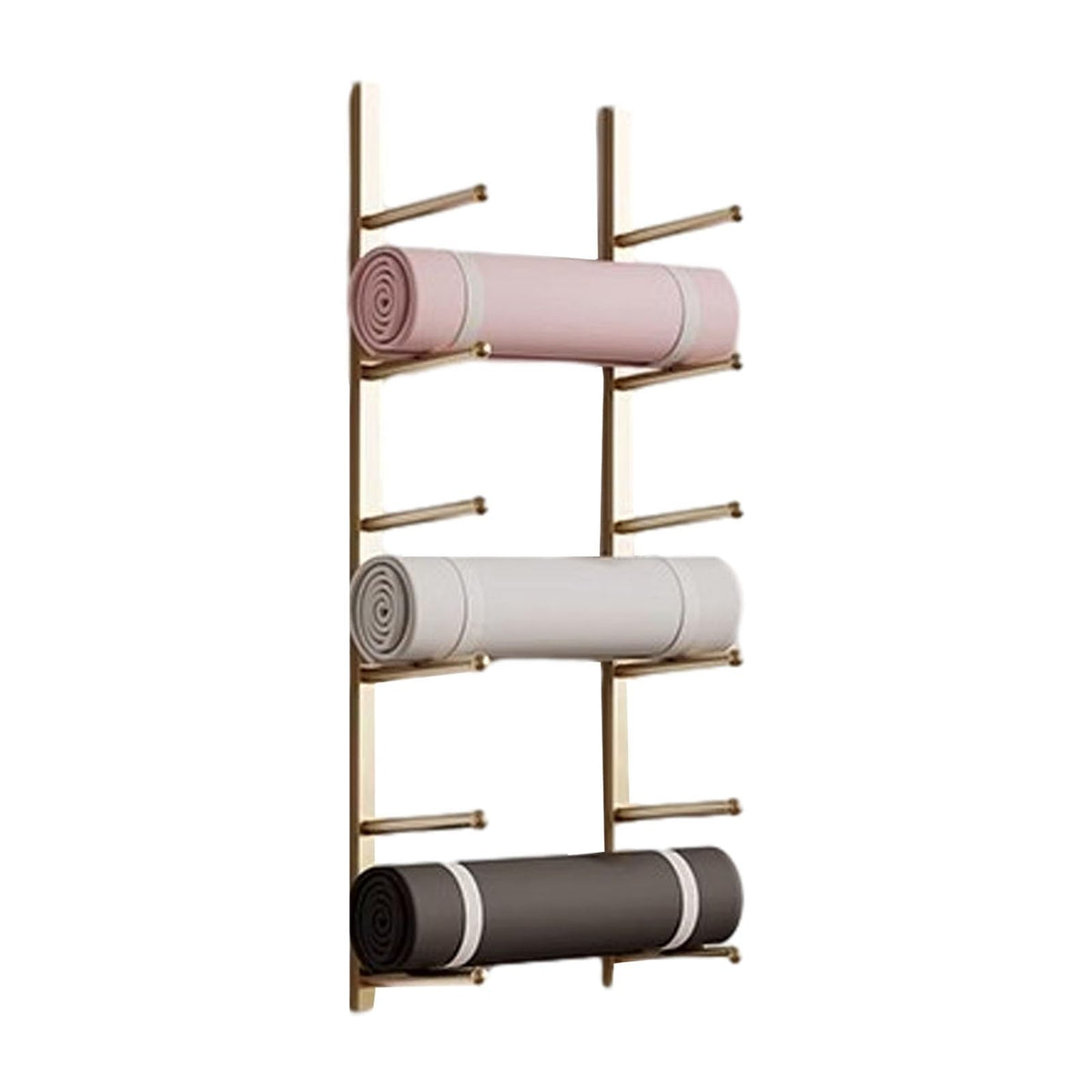 Wall-Mounted Yoga Mat Storage Rack for Home Gym Organization