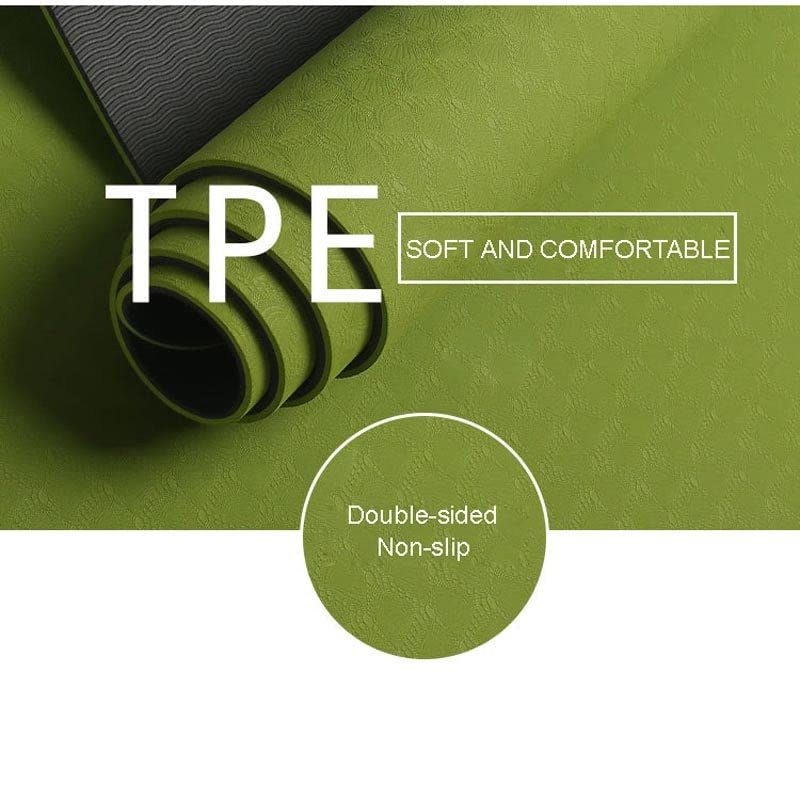 TPE Anti-Slip Yoga Mat for Home Gym, Pilates & Fitness Training