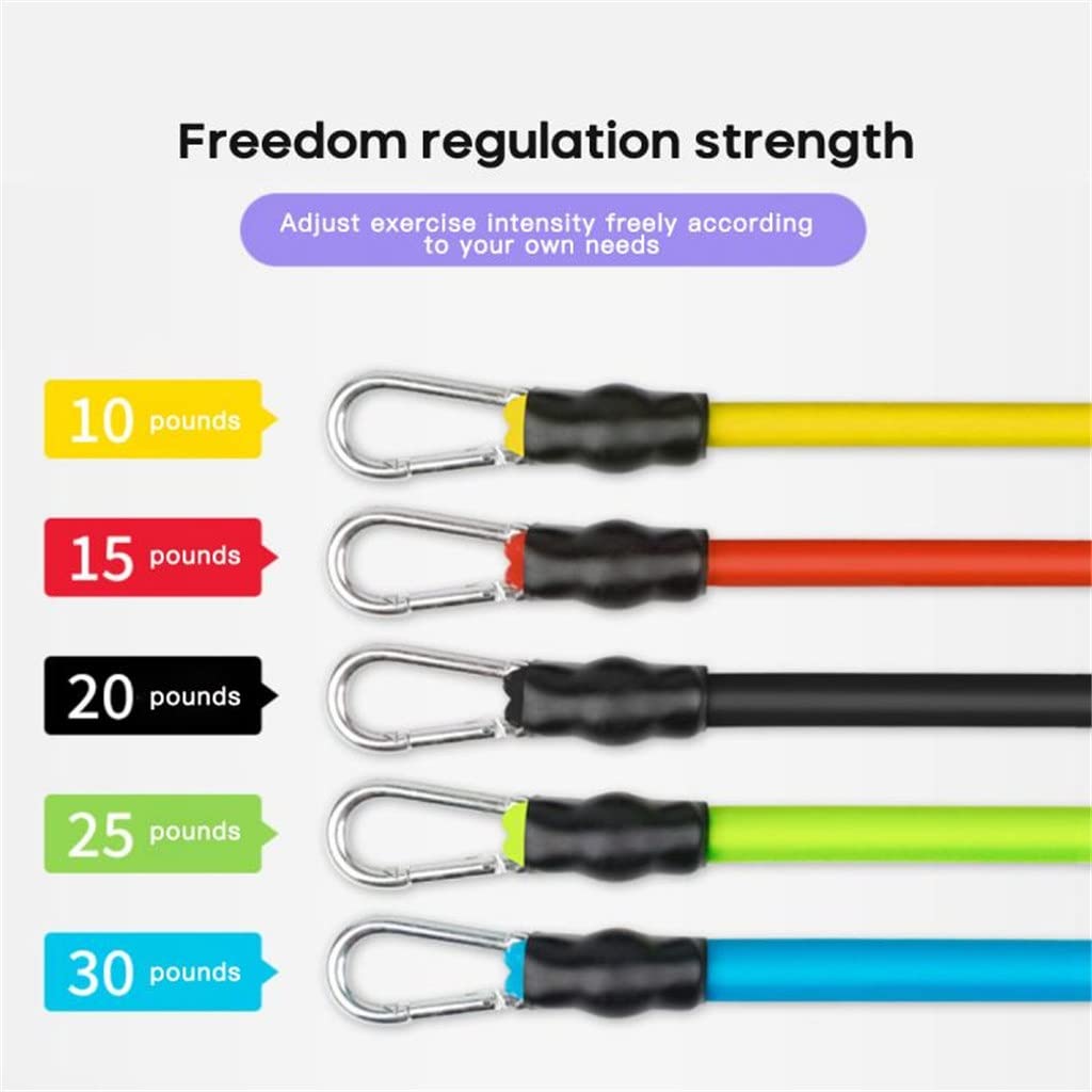 5-Tube Resistance Band Trainer with Foot Pedal for Full Body Workout