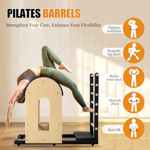 Pilates Ladder Barrel with Resistance Bands for Strength & Flexibility Training