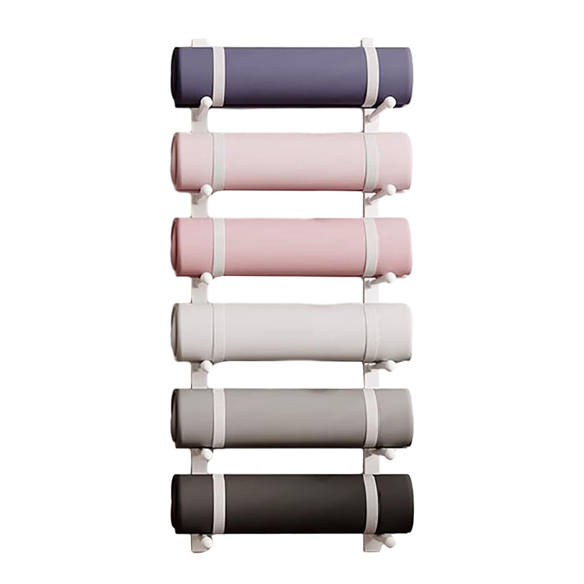Wall-Mounted Yoga Mat Storage Rack for Home Gym Organization
