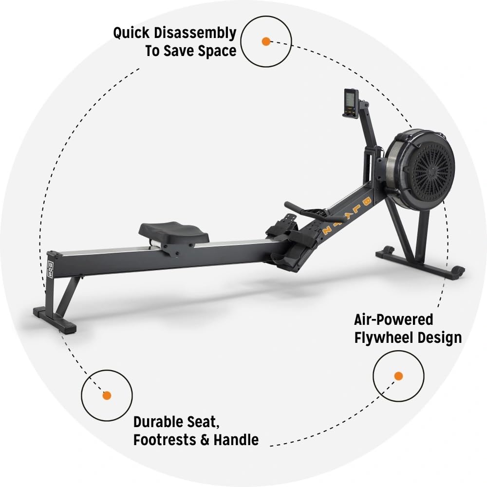 Rowing Machine Bells of Steel - Blitz Air Rower Fan Cardio, 320 lb Home