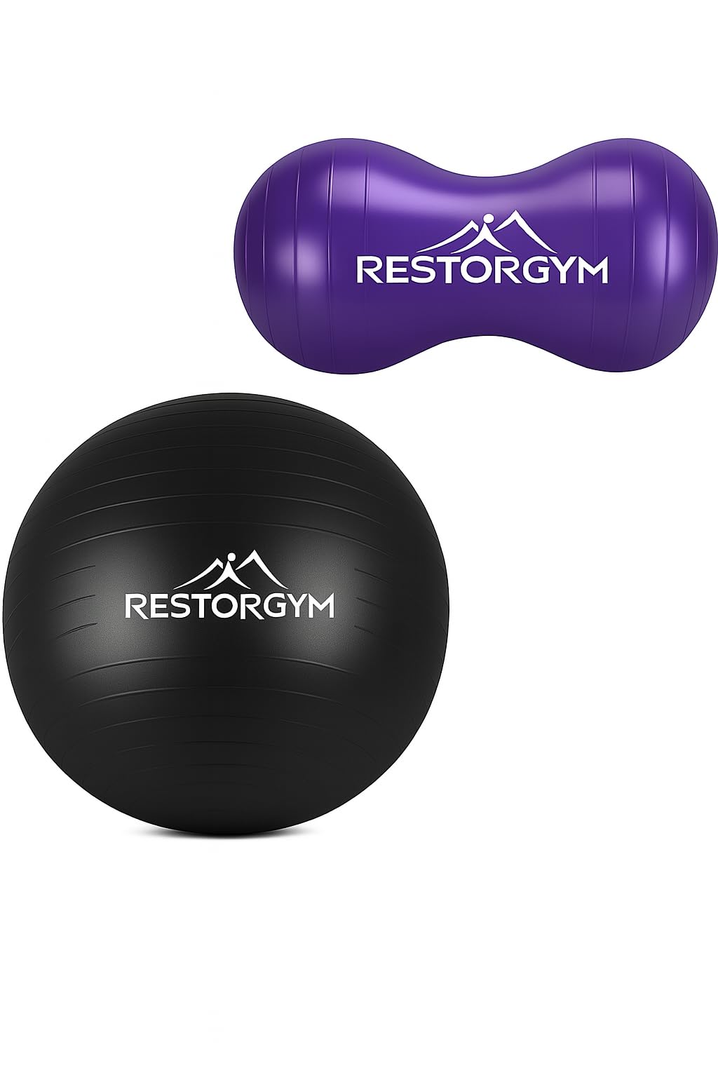 Yoga Ball & Peanut Ball Set for Fitness, Balance & Core Training