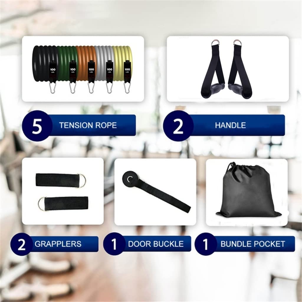 11-Piece Heavy Duty Resistance Band Set with Handles for Strength Training