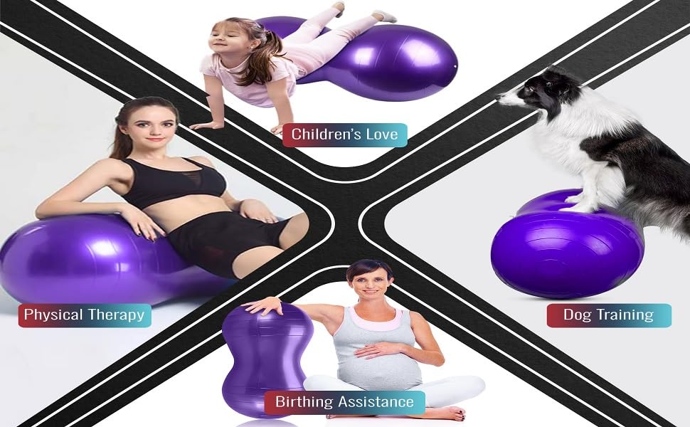 Yoga Ball & Peanut Ball Set for Fitness, Balance & Core Training
