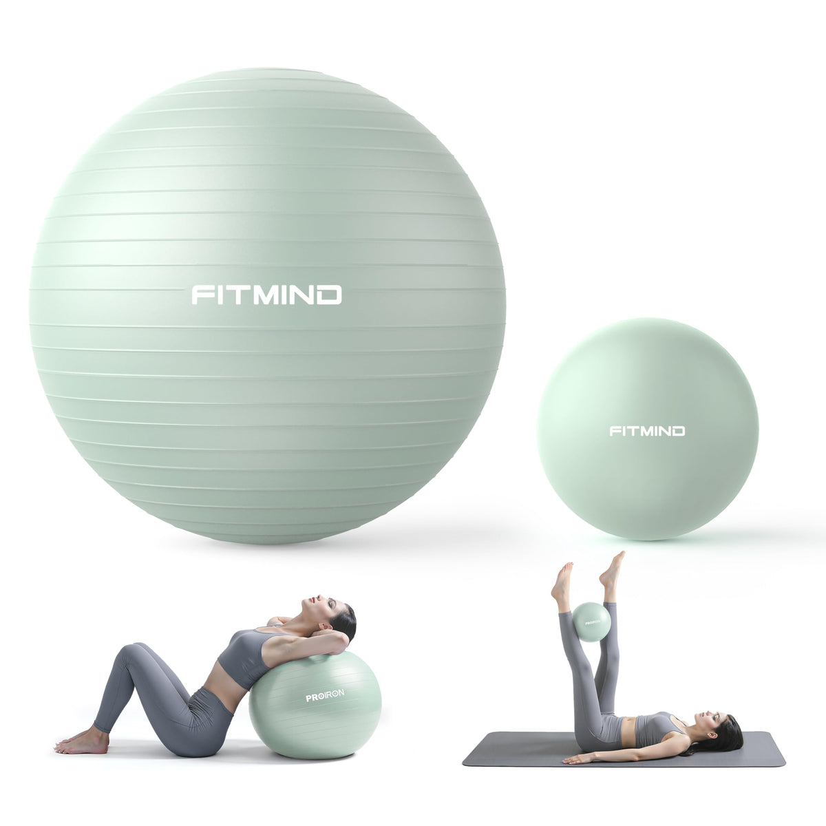 Exercise Ball Set with Pilates Ball & Pump for Fitness & Stability Training