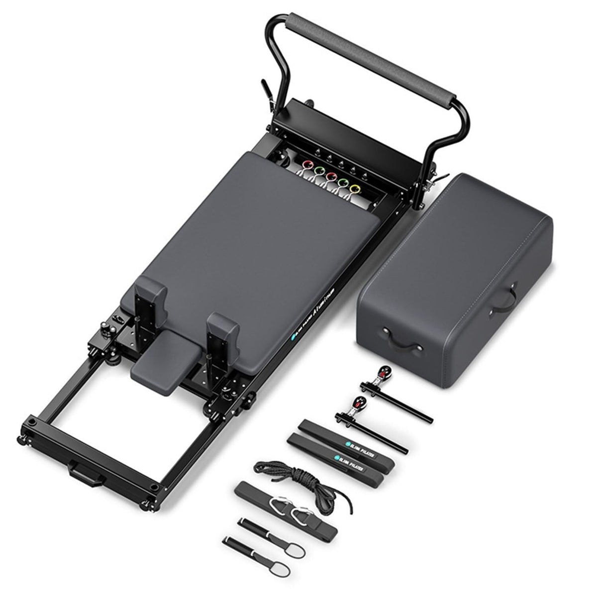Pilates Reformer Bed with Adjustable Foot Bar for Core & Flexibility Training