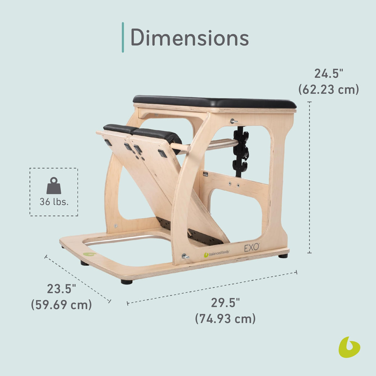 EXO Pilates Chair, Single Pedal, Balanced Body Pilates Machine for Home