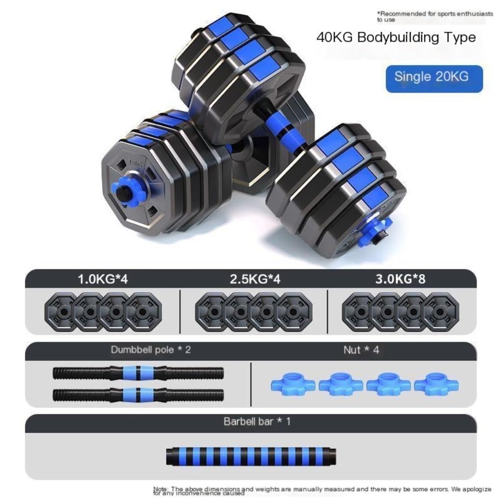 Adjustable Dumbbell Set with Barbell & Kettlebell Options for Fitness Training