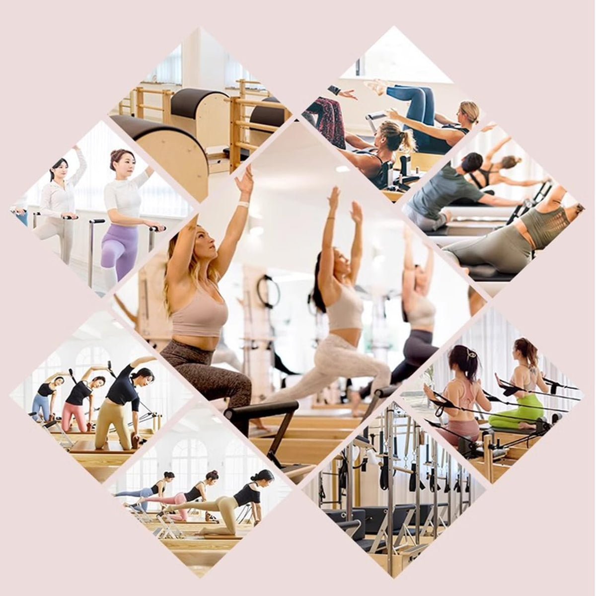 Foldable Pilates Reformer with Jump Board for Home & Studio Training