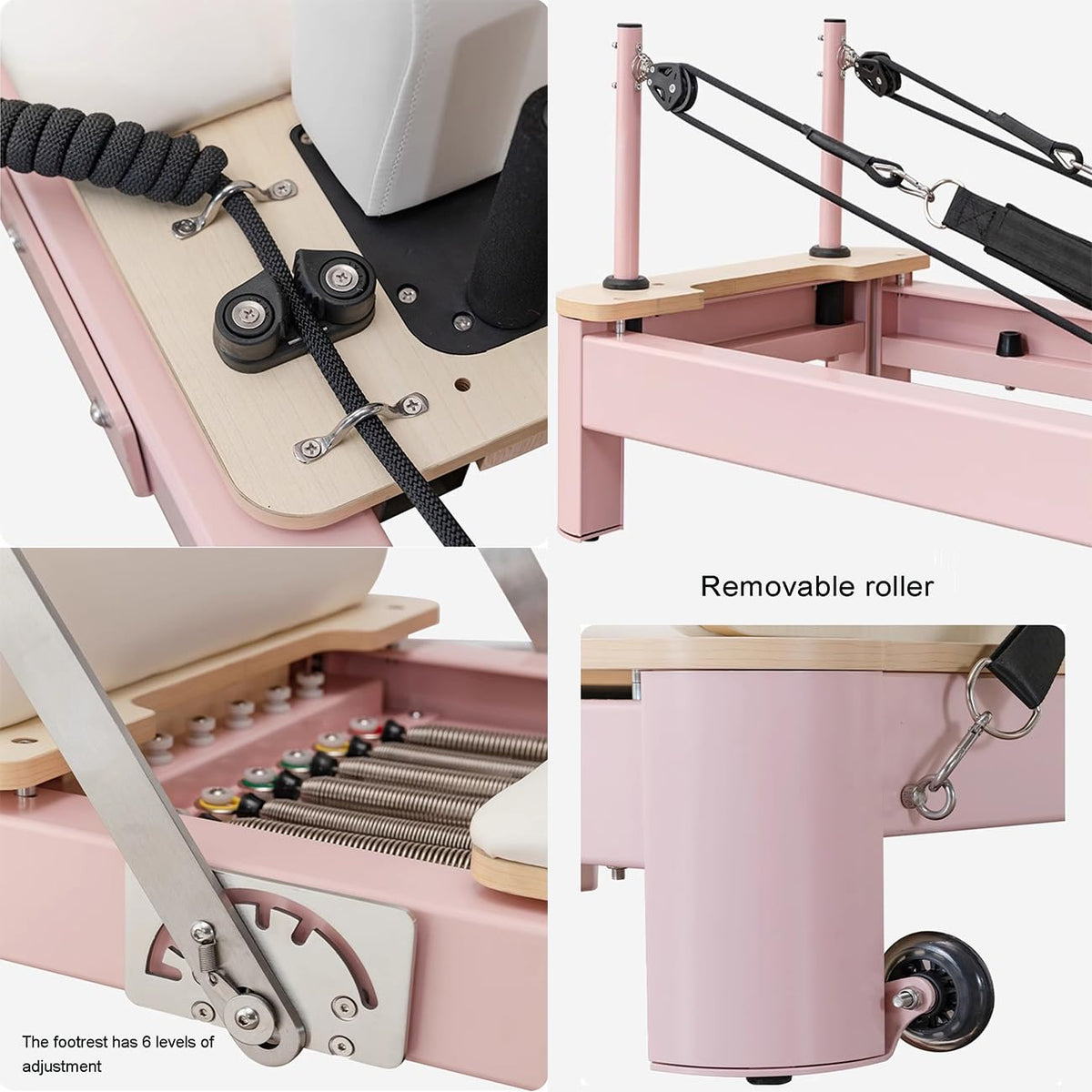 Foldable Pilates Reformer with Jump Board for Home & Studio Training