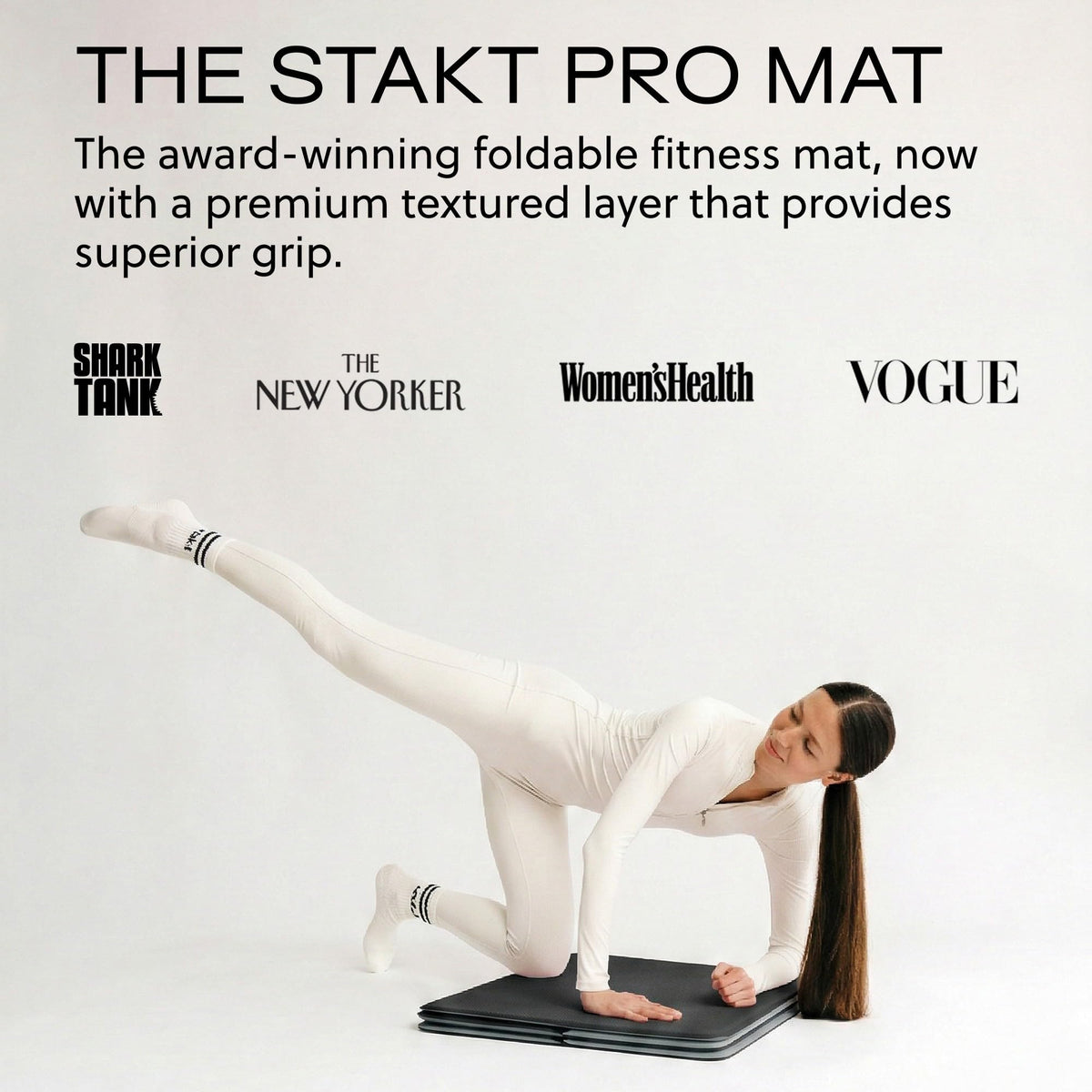 Stakt Foldable Yoga Mat Pro - Non Slip 2 in 1 Fitness Exercise Mat