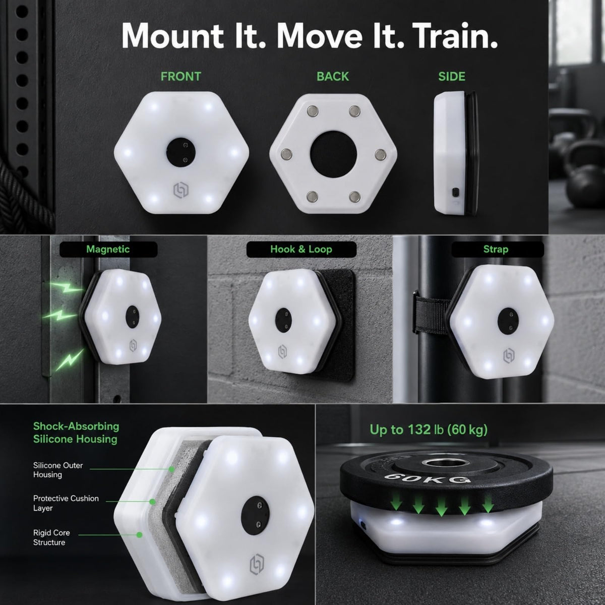 chengxiaorui Reaction Training Lights, Type-C Rechargeable Reflex Pods,