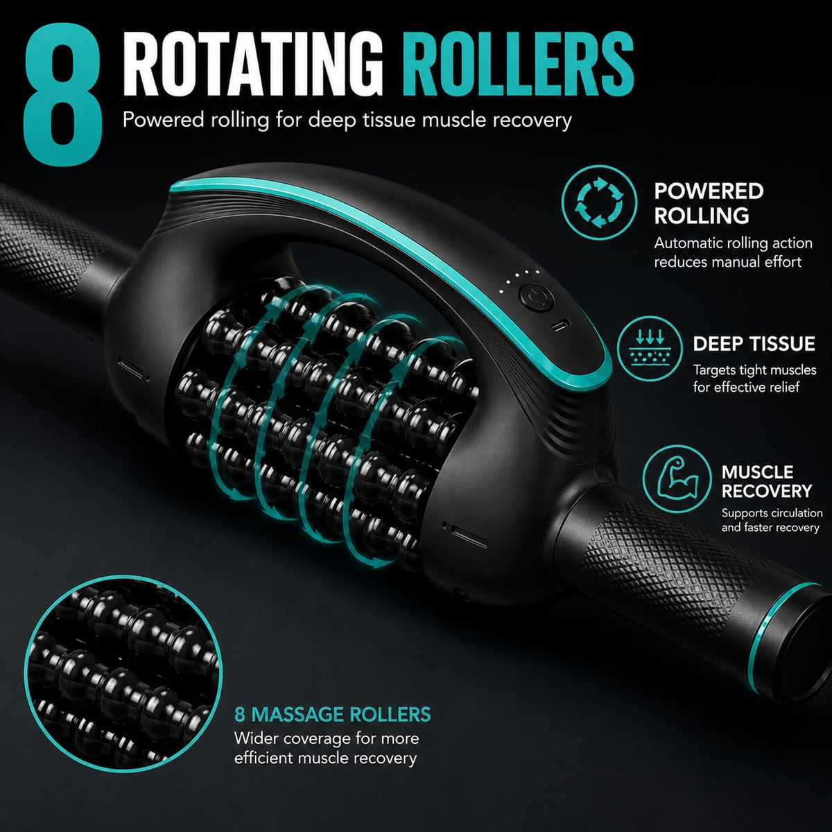 Electric Foam Roller Massager for Deep Tissue Muscle Recovery & Relaxation