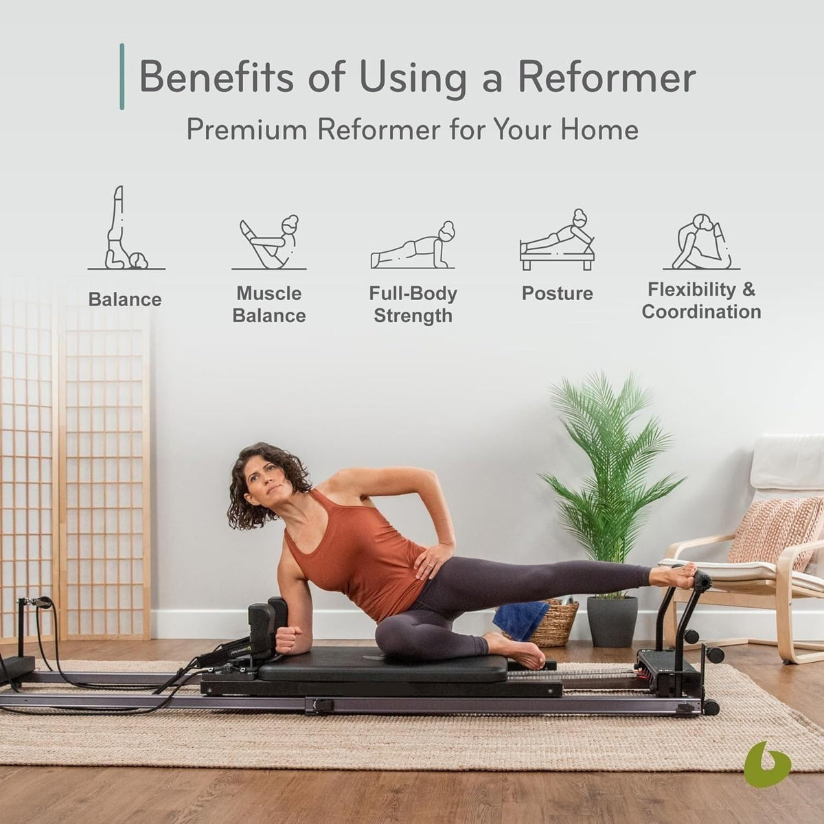 Pilates Reformer Bed with Adjustable Foot Bar for Core & Flexibility Training