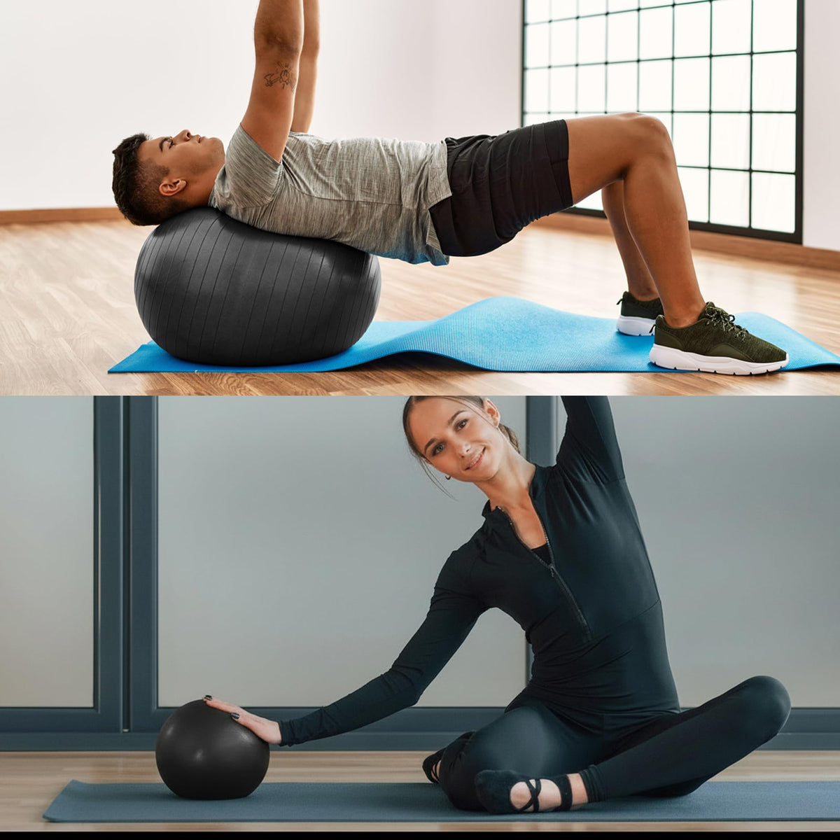 Exercise Ball Set with Pilates Ball & Pump for Fitness & Stability Training