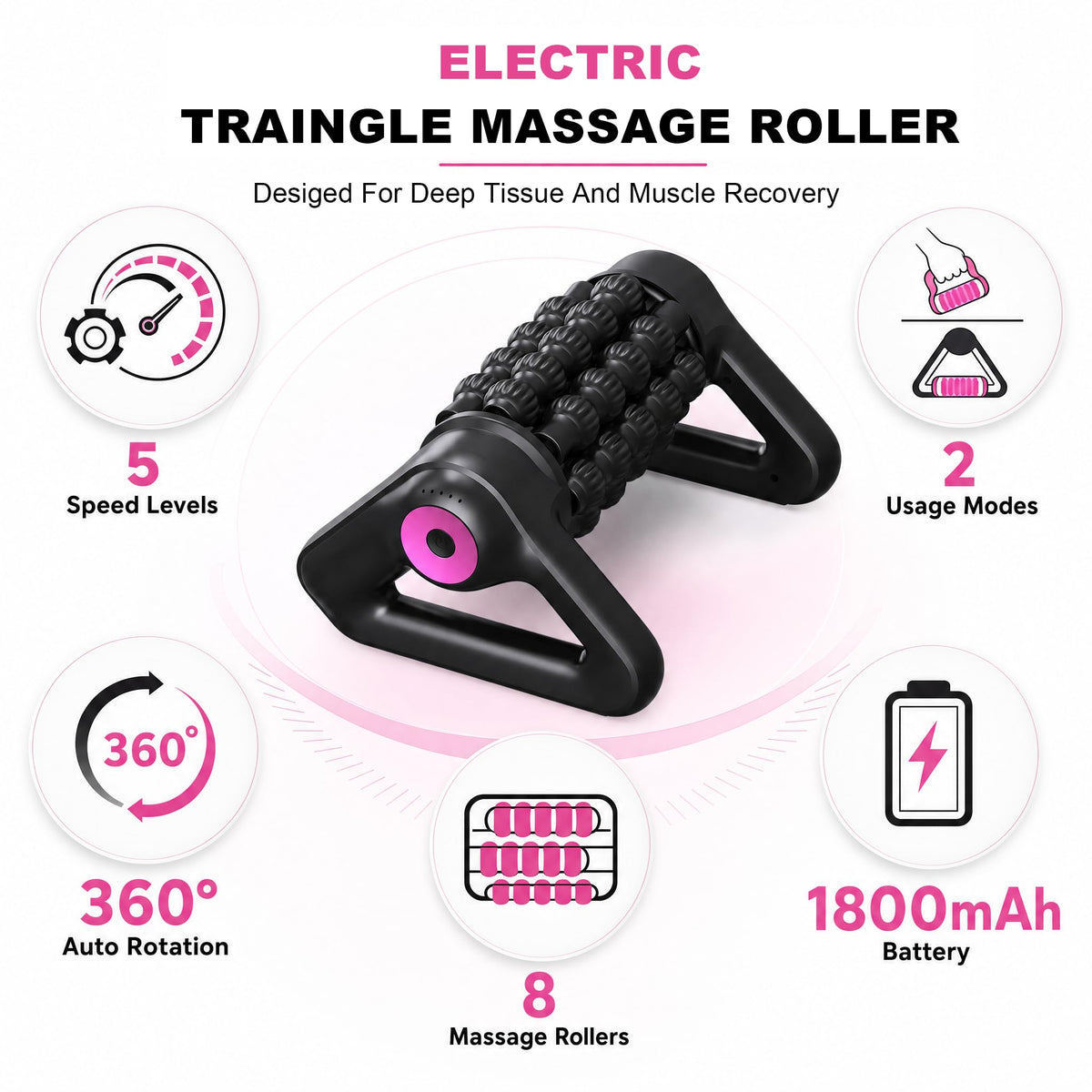 YHDSYN Massage Roller, Electric Muscle Roller, Traingle Design Massager