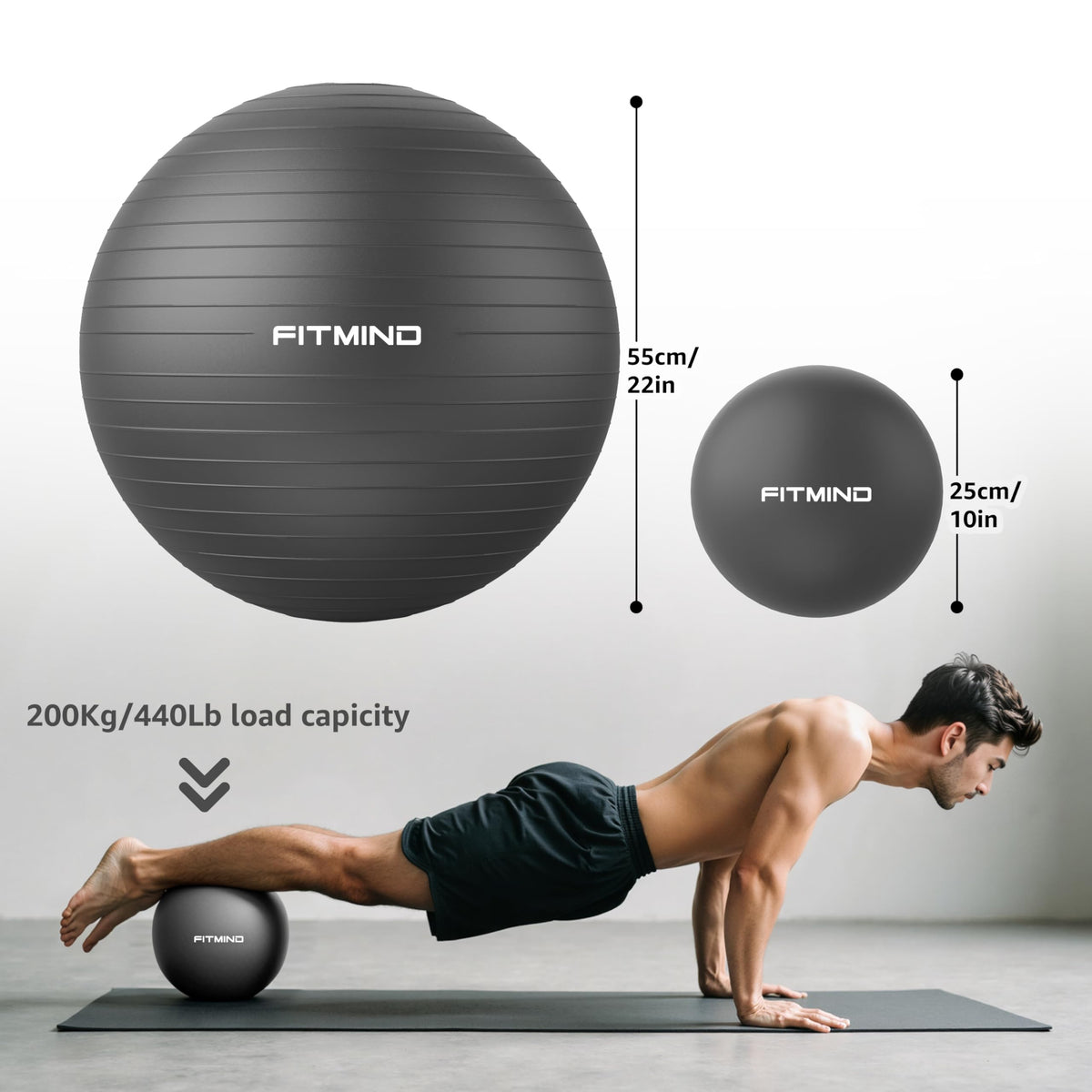 Exercise Ball Set with Pilates Ball & Pump for Fitness & Stability Training