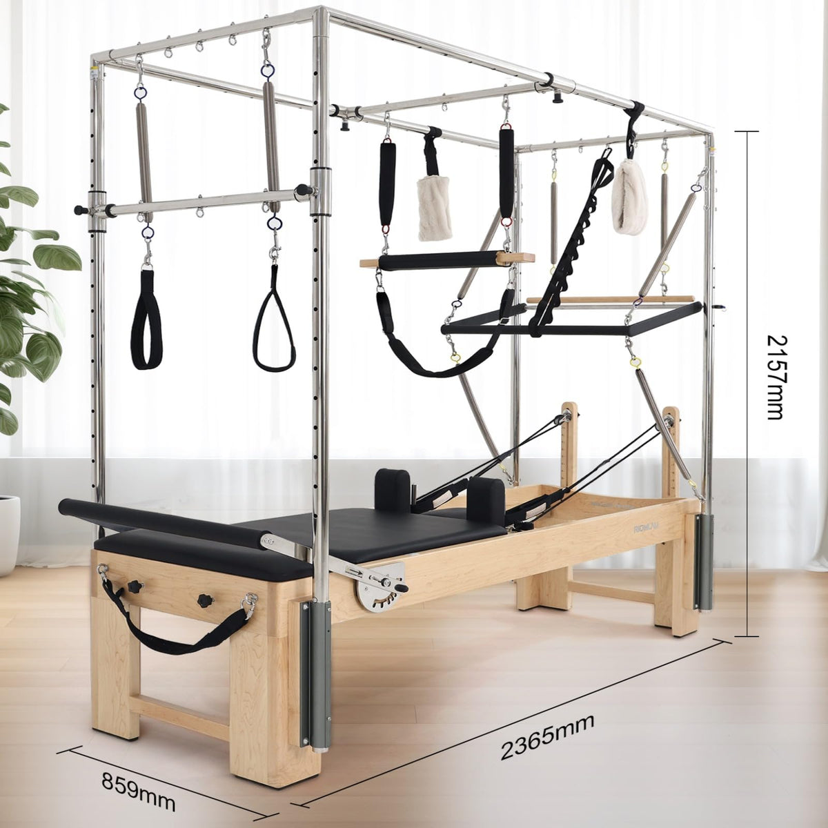 Pilates Reformer Machine with Accessories for Home & Studio Training