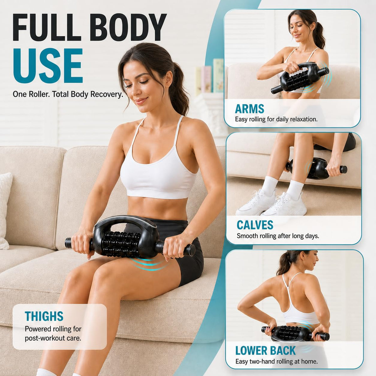 Electric Foam Roller Massager for Deep Tissue Muscle Recovery & Relaxation