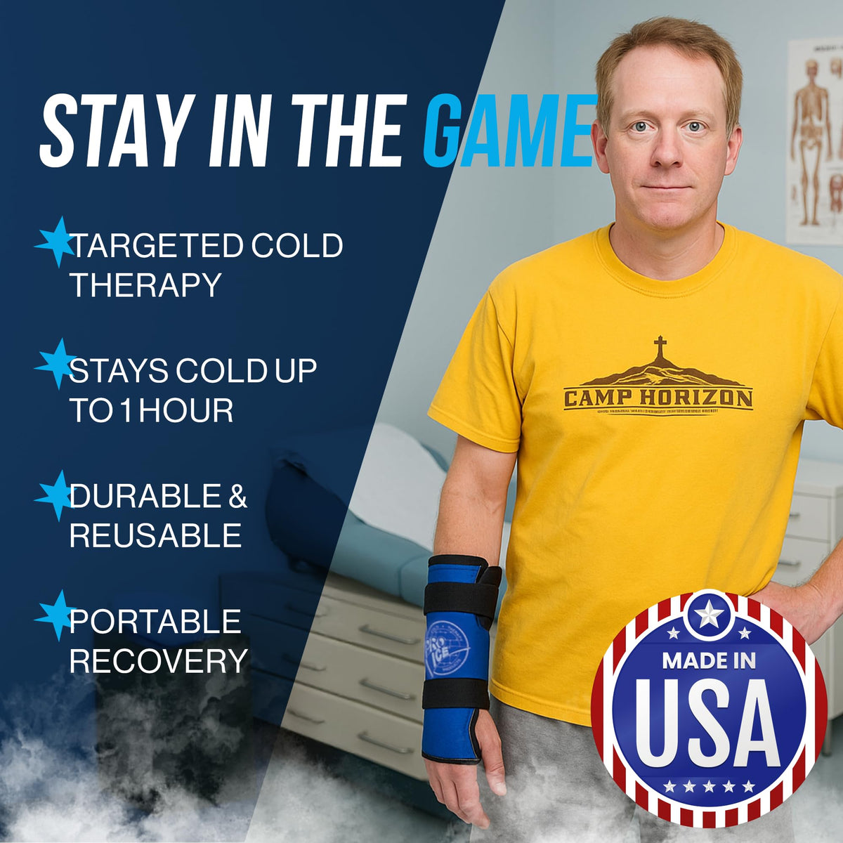 Reusable Wrist Ice Wrap with Adjustable Strap for Cold Therapy & Recovery