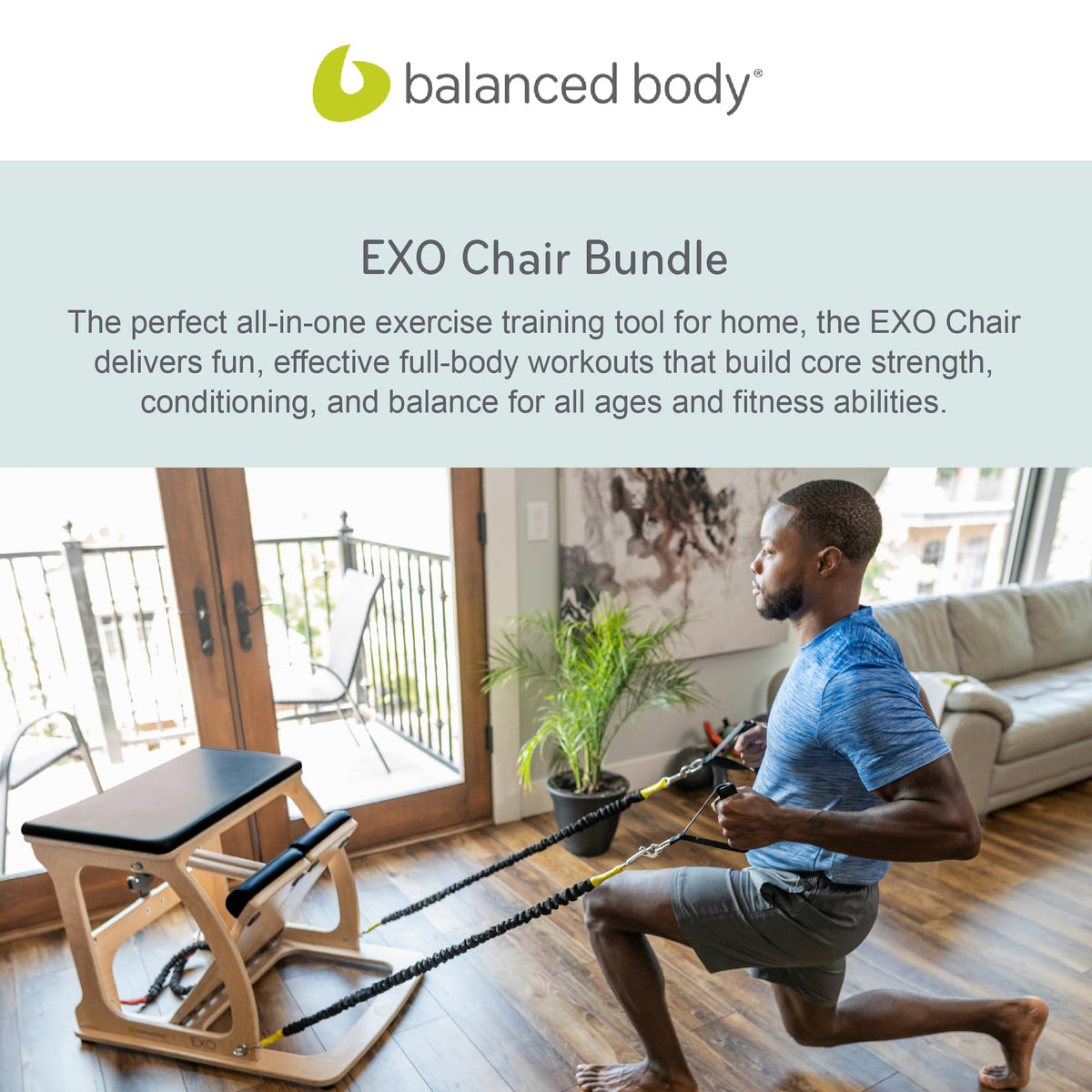 EXO Pilates Chair, Single Pedal, Balanced Body Pilates Machine for Home
