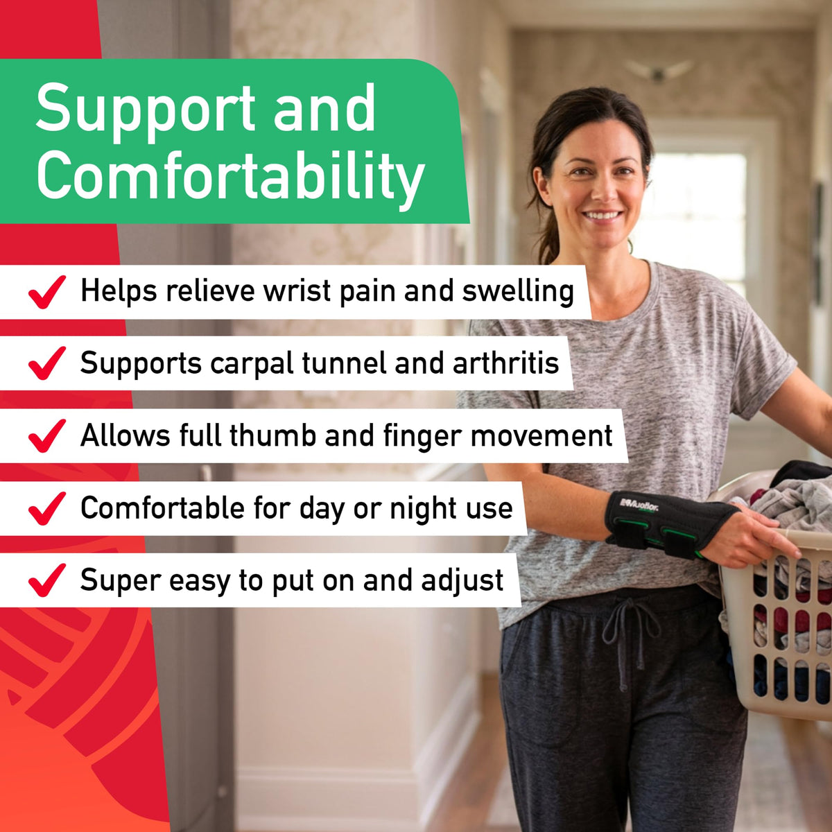 Adjustable Wrist Brace for Pain Relief & Support Training