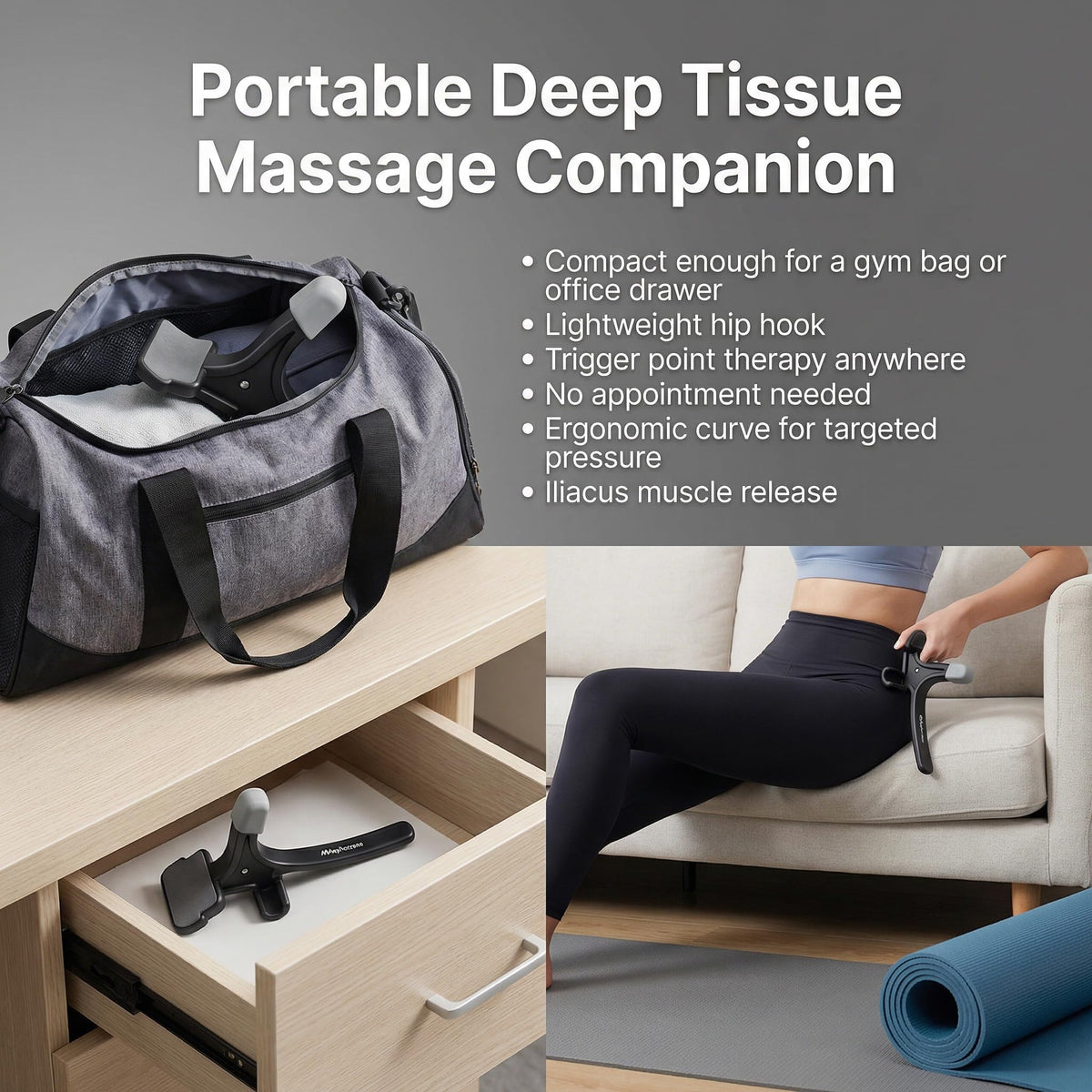 Hip Release Massage Tool for Psoas & Iliacus Muscle Recovery