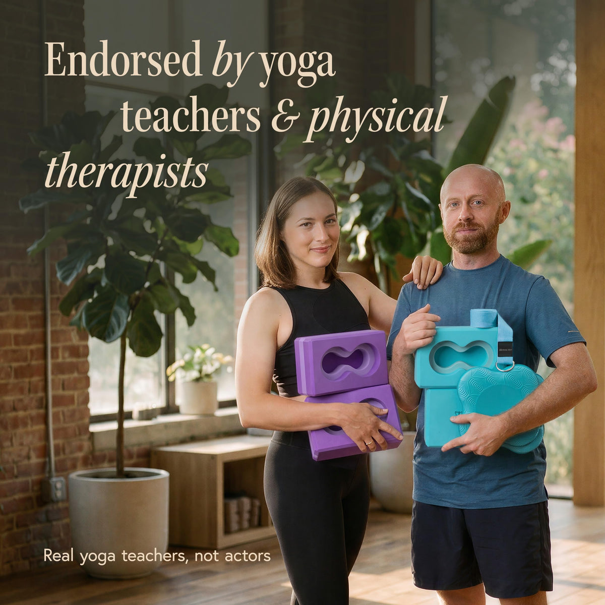 Yoga Block Set with Wrist Support, Knee Pads & Strap for Yoga Training