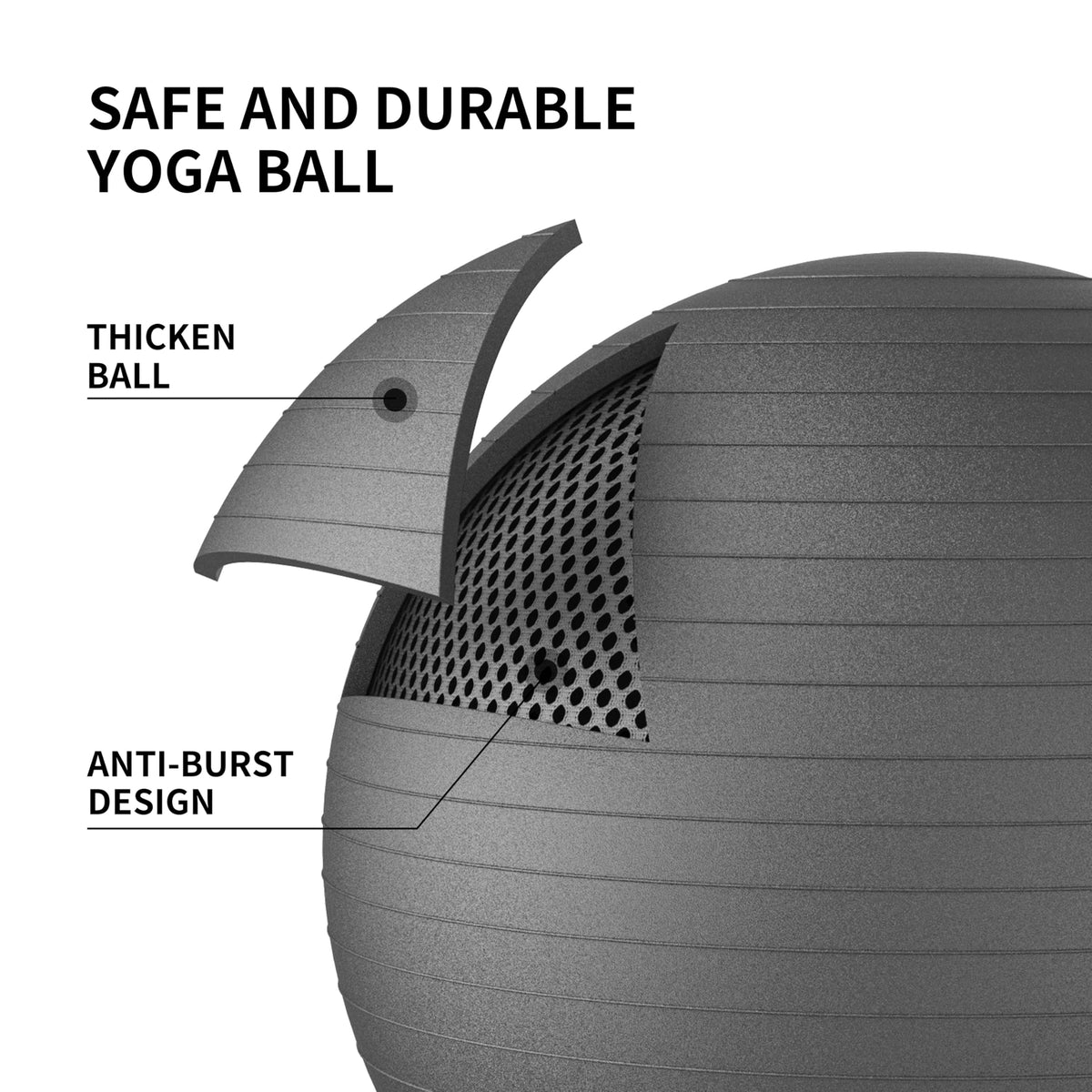 Exercise Ball Set with Pilates Ball & Pump for Fitness & Stability Training