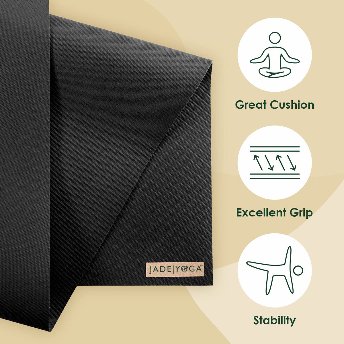Non-Slip Natural Rubber Yoga Mat for Yoga, Pilates & Fitness Training