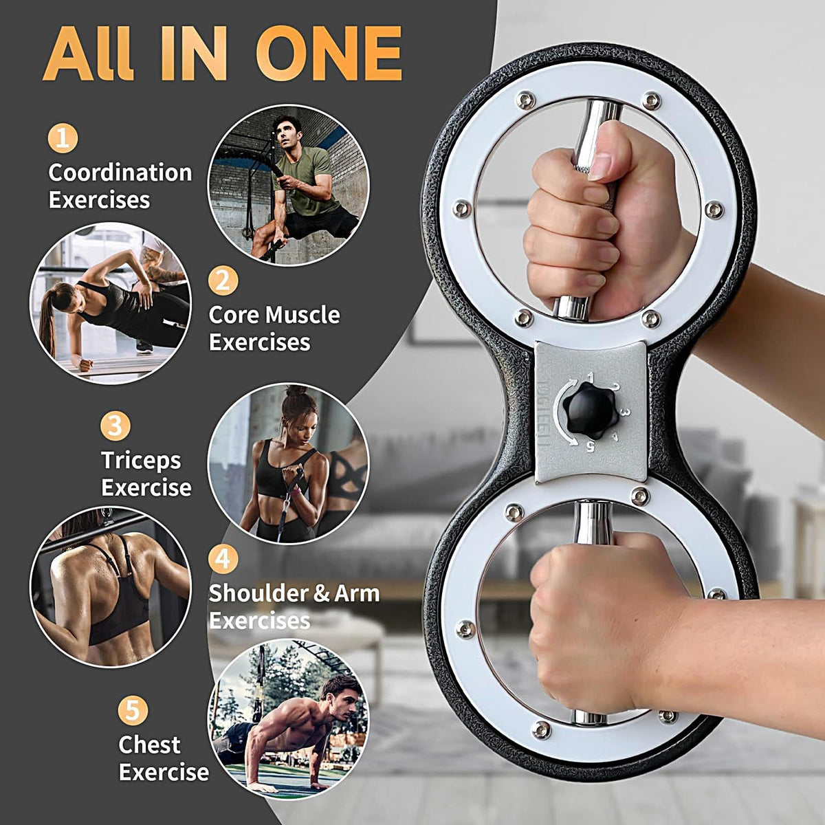 Arm Exerciser Adjustable Hand Gripper Grip Strengthener
