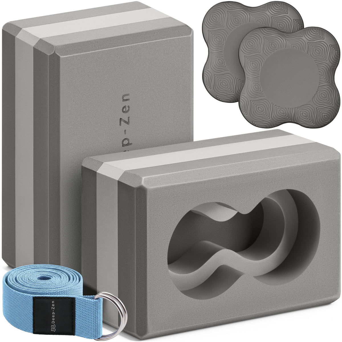 Yoga Block Set with Wrist Support, Knee Pads & Strap for Yoga Training